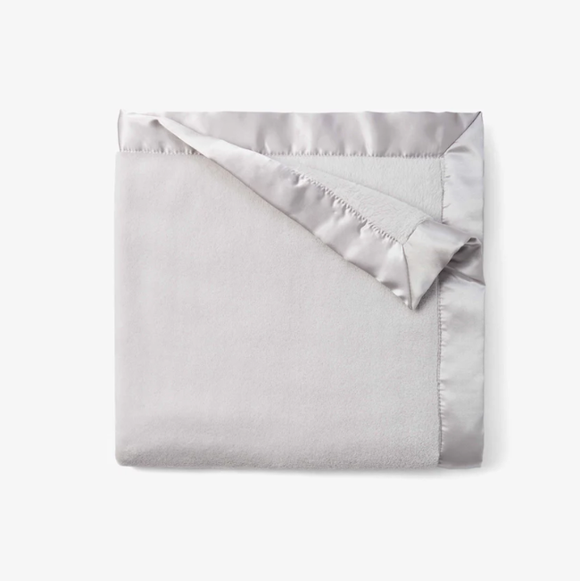 Gray Coral Fleece Baby Stroller Blanket