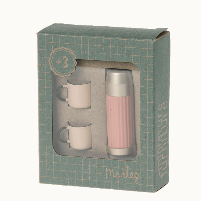 Thermos And Cups - Soft Coral