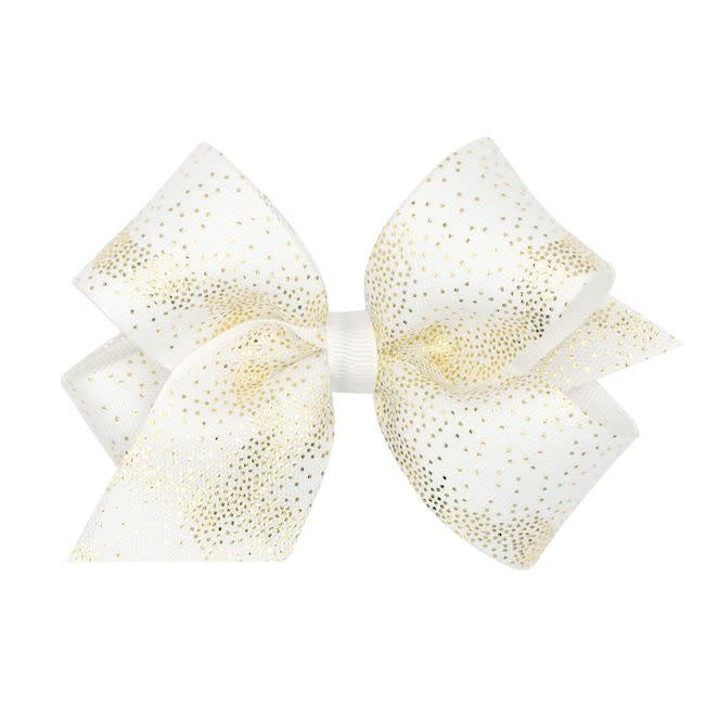 Medium Gold Dot Grosgrain Bow