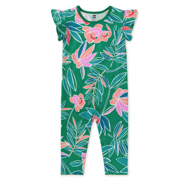 Ruffle Sleeve Pocket Romper