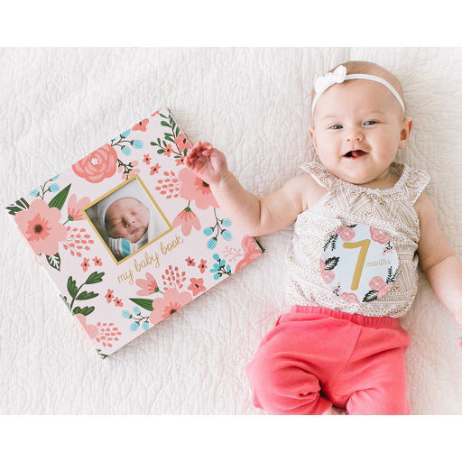 Baby's Floral Memory Book & Sticker Set