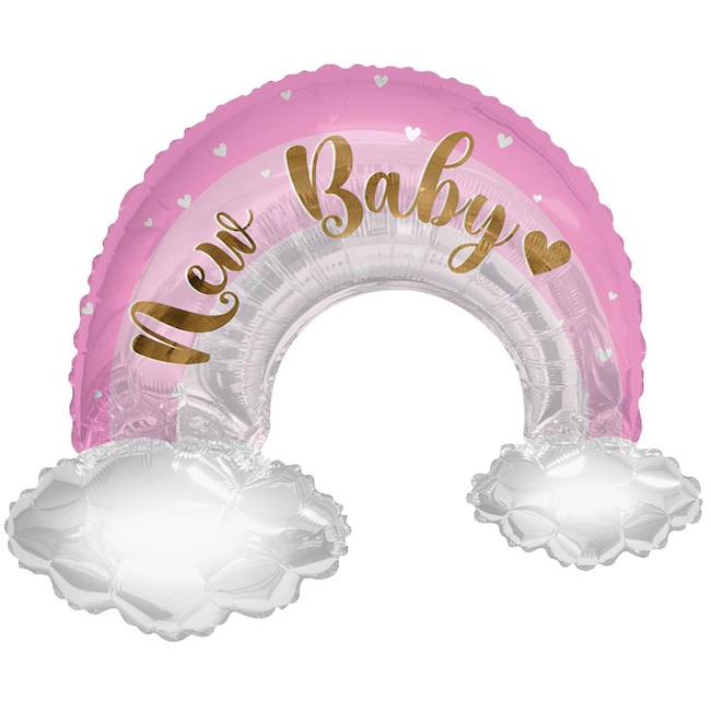 New Baby Pink Rainbow Shape 36"