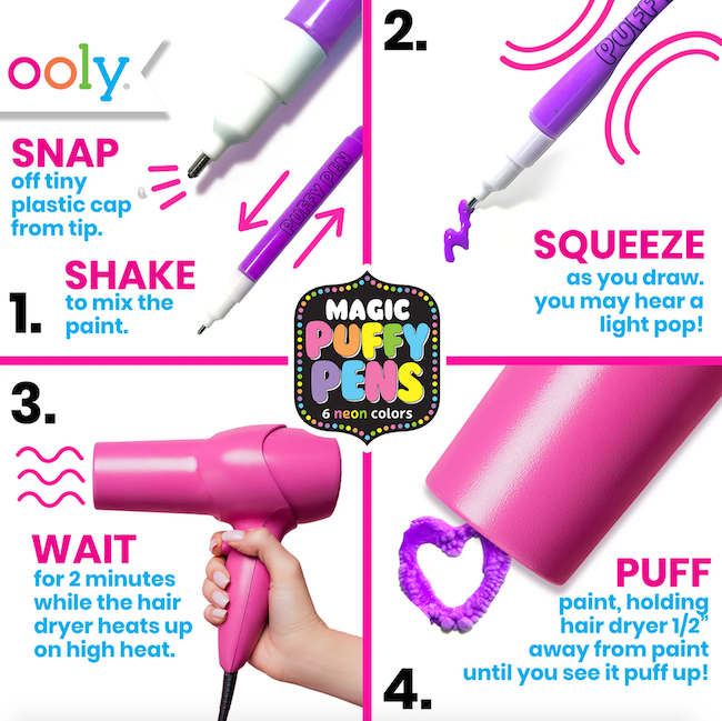 Magic Neon Puffy Pens