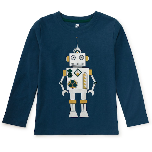 Metallic Robot Graphic Tee