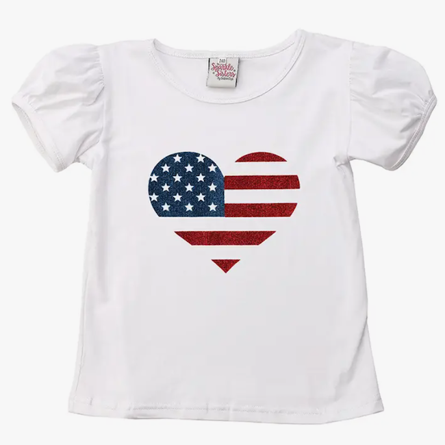 Flag Heart Puff Tee