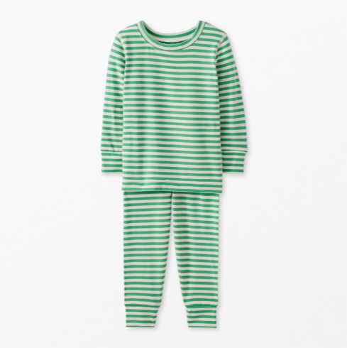 Kids Striped Long John Pajama Set in Hannasoft