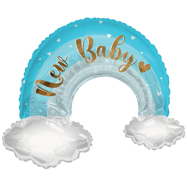 New Baby Blue Rainbow Shape 36"