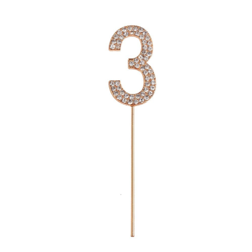Rhinestone Cake Topper Numbers