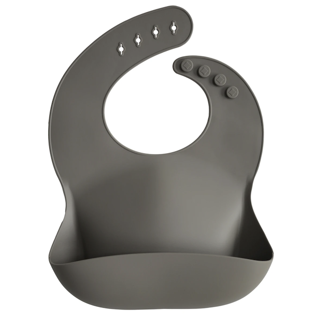 Silicone Baby Bib - Dove Gray