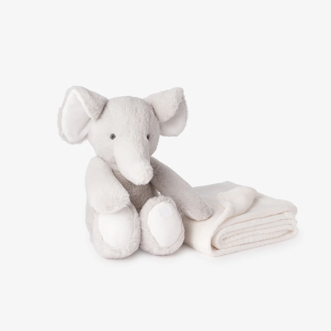 Elephant Bedtime Huggie Plush Toy with Blanket
