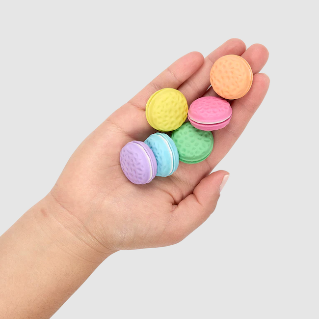 Macarons Vanilla Scented Erasers - Set Of 6