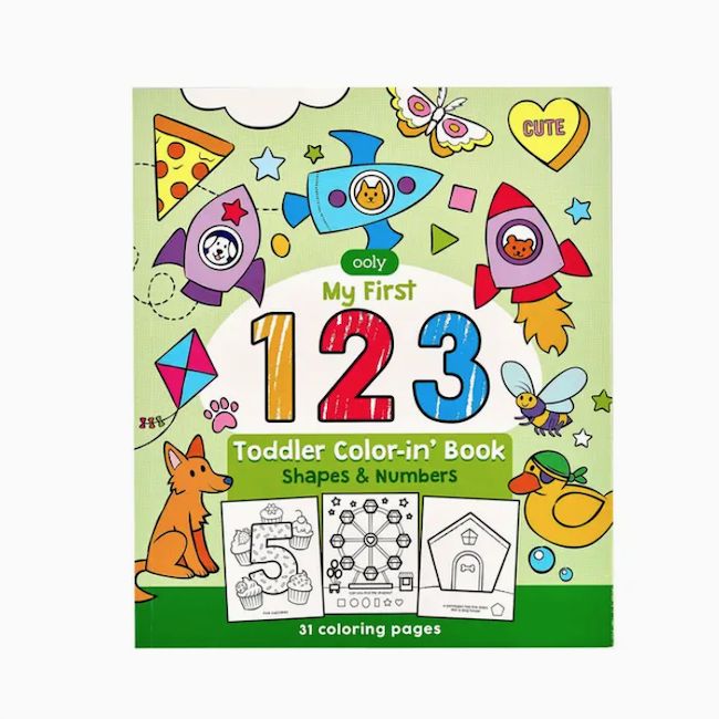 123: Shapes and Numbers Toddler Color-in Book