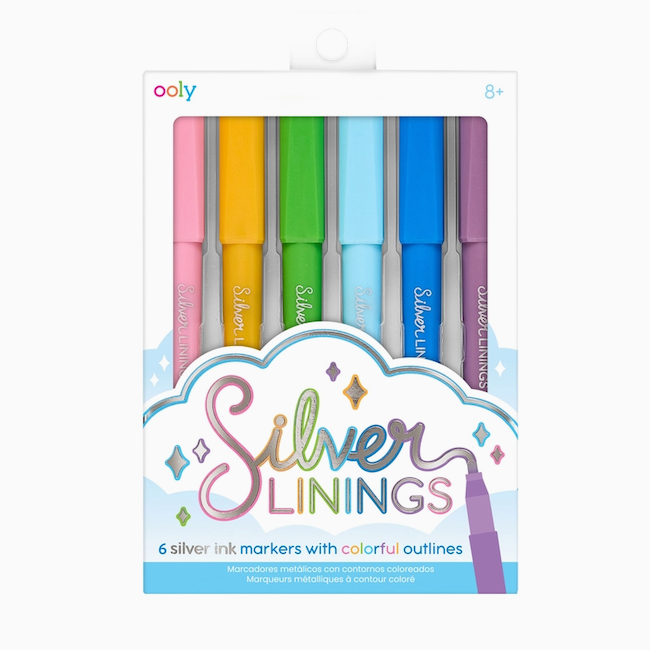Silver Linings Outline Markers - Set of 6