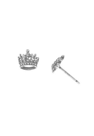 Sterling Silver Crown Stud Earrings