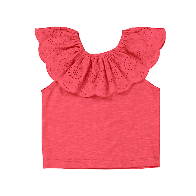 Girl Eyelet Ruffle T-Shirt