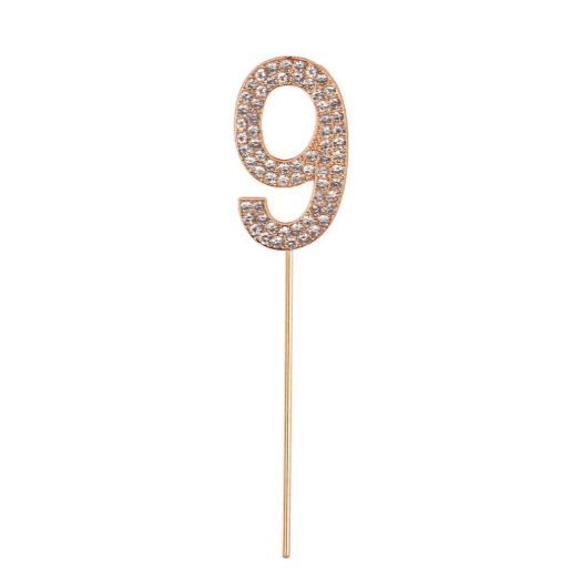 Rhinestone Cake Topper Numbers