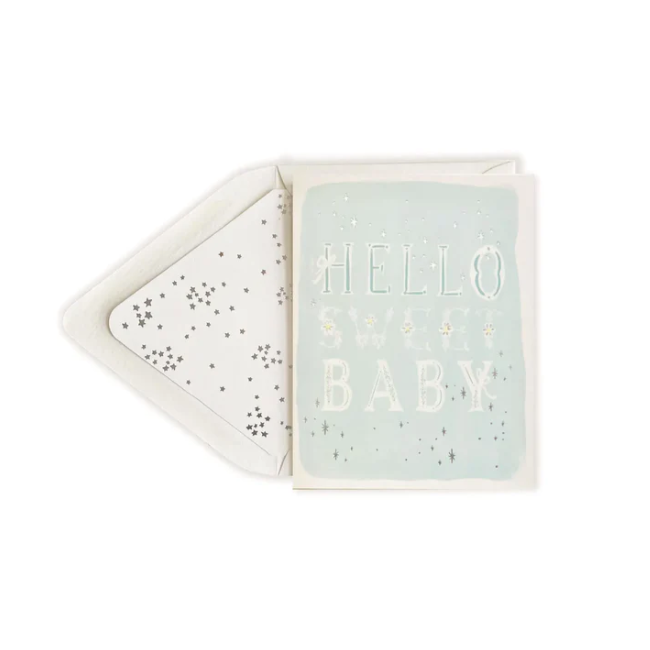 Hello Sweet Baby Card, Blue