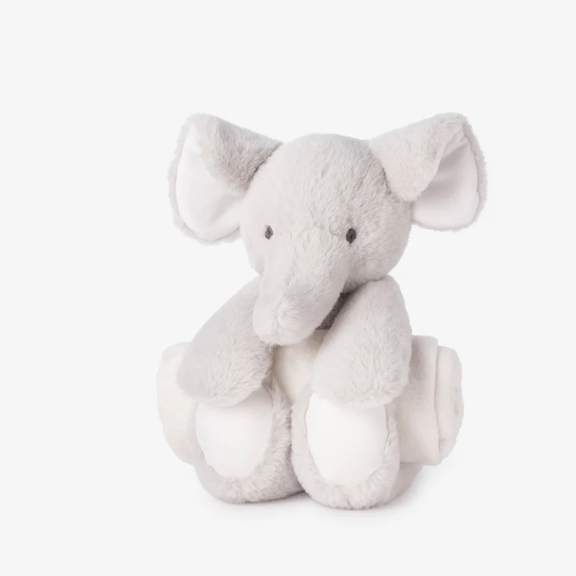 Elephant Bedtime Huggie Plush Toy with Blanket