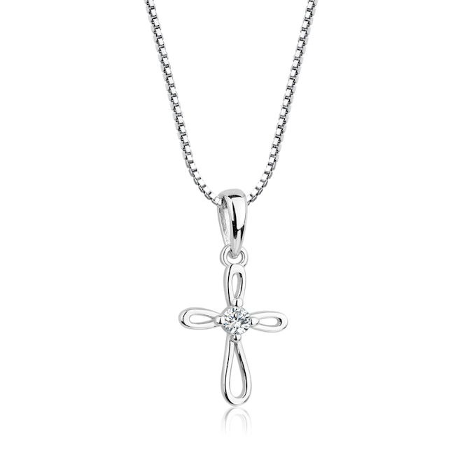 Sterling Silver Children's Infinity Cross Necklace
