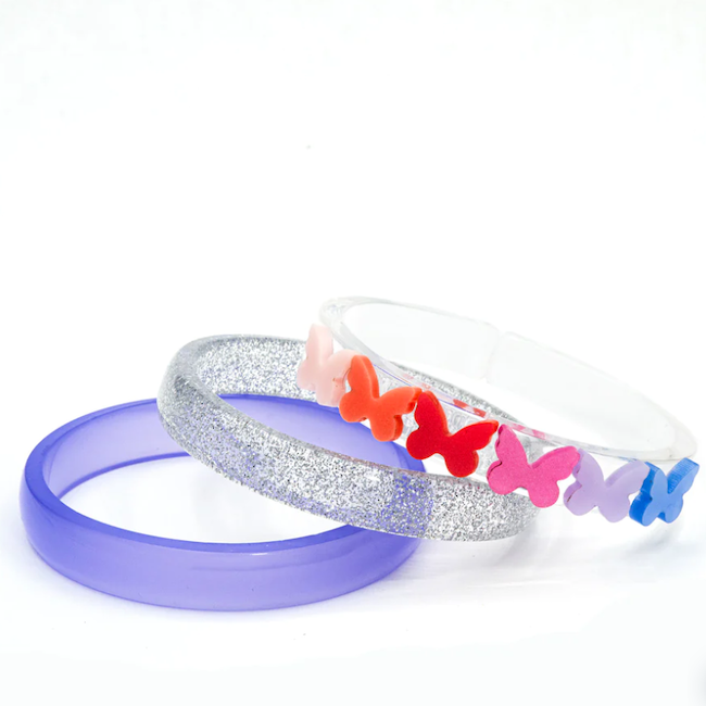 Butterflies Satin Shades Purple Bangles