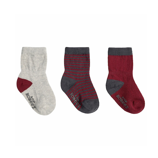 Burgundy Basics Socks 3 - Pack