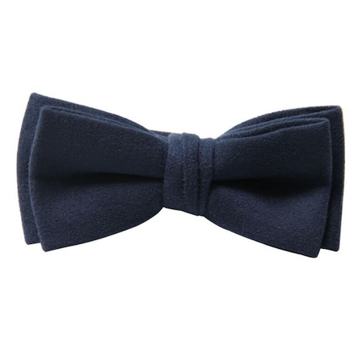 Navy Suede Bow Tie