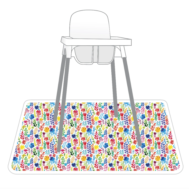 Rainbow Watercolor Floral Splash Mat