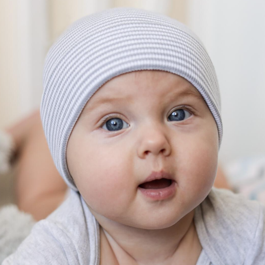Gray Striped Hat - NB