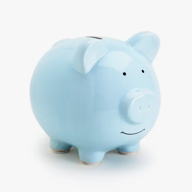 Ceramic Piggy Bank in Blue