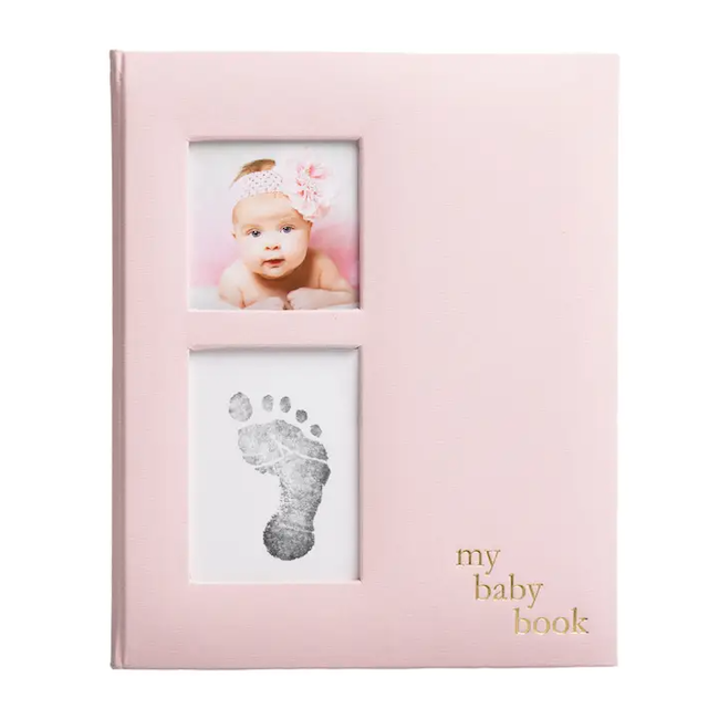 Linen Baby Memory Book - Pink