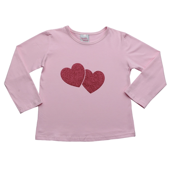 Hot Pink Double Heart Tee