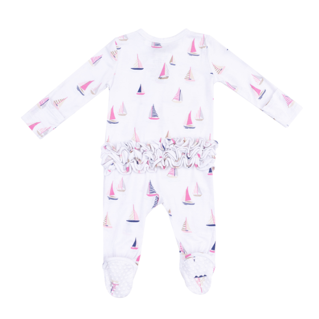 2 Way Zipper Ruffle Back Footie