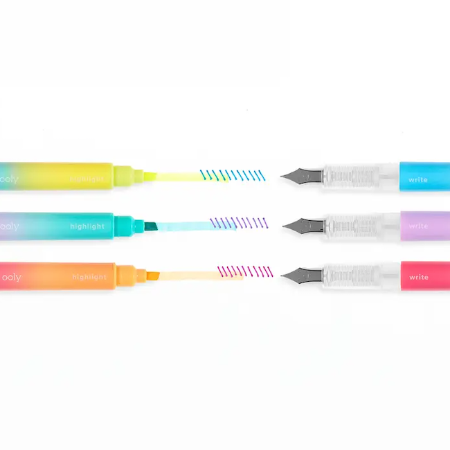 Writer's Duo Double-Ended Fountain Pens + Highlighters