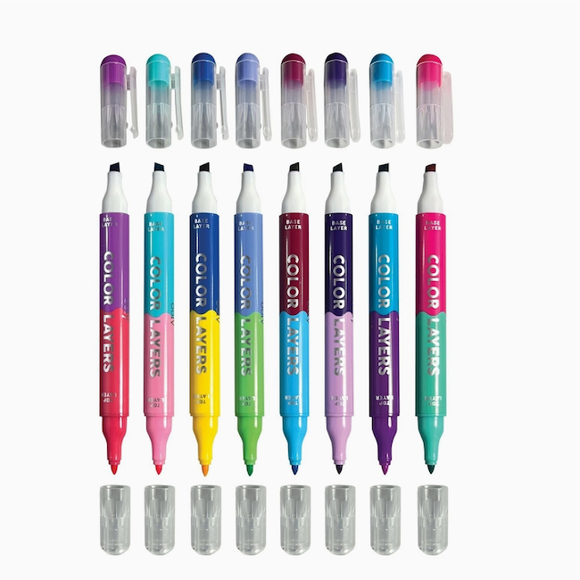 Color Layers Double-Ended Layering Markers - Set of 8