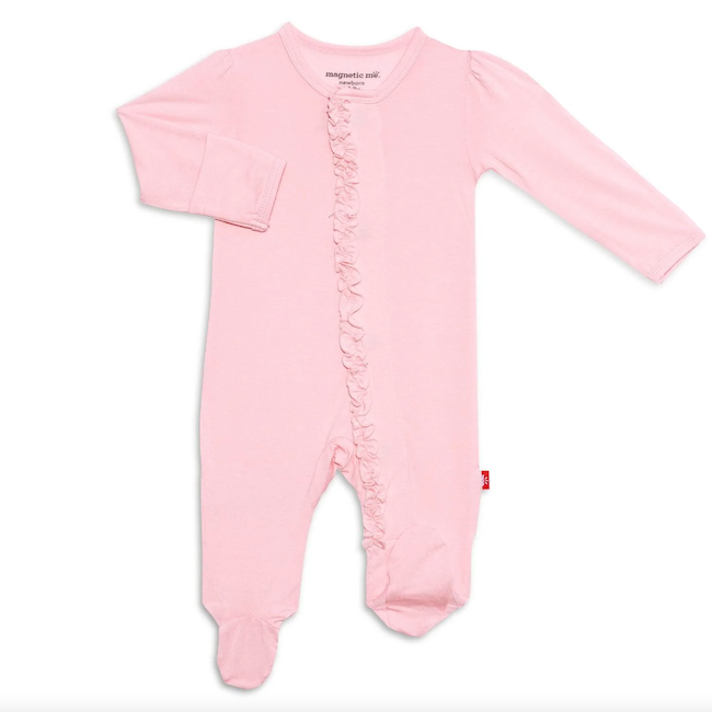 Pink Dogwood Modal Magnetic Ruffle Footie