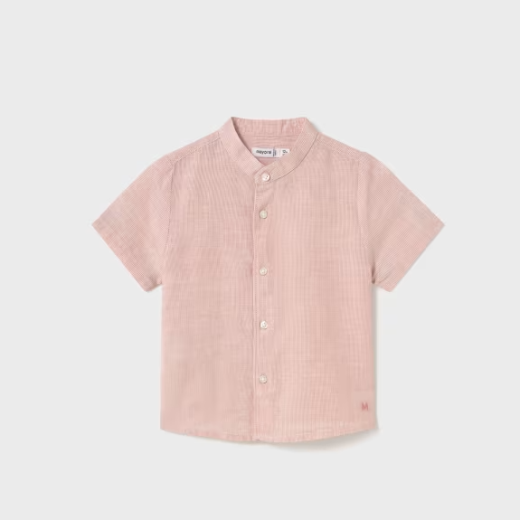 Baby Linen Shirt Mandarin Collar
