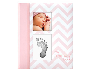 Pink Chervon Baby Book