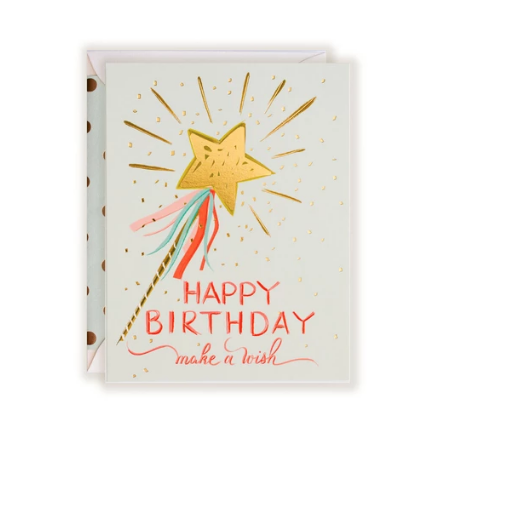 Make A Wish Stars and Wand Birthday Greeting Card