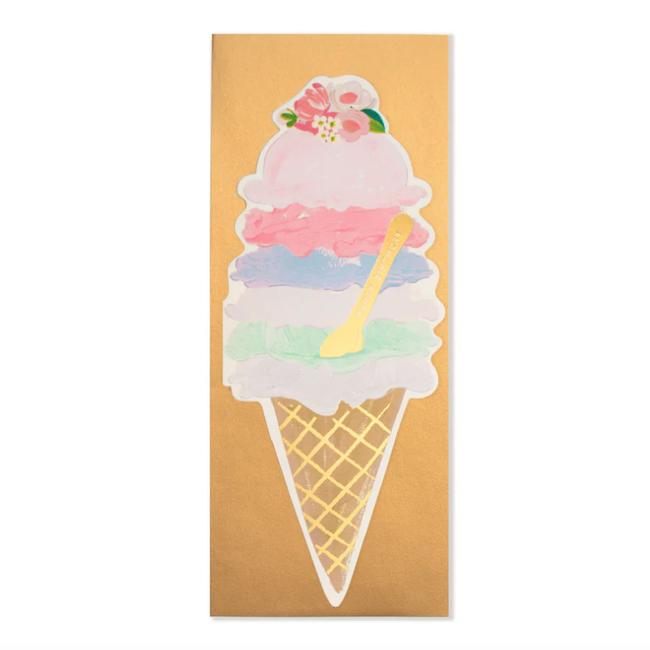 Painted Ice Cream Cone Birthday Card