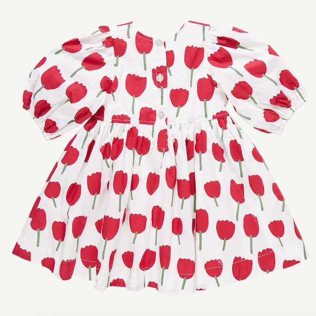 Evelyn Dress - Red Tulips