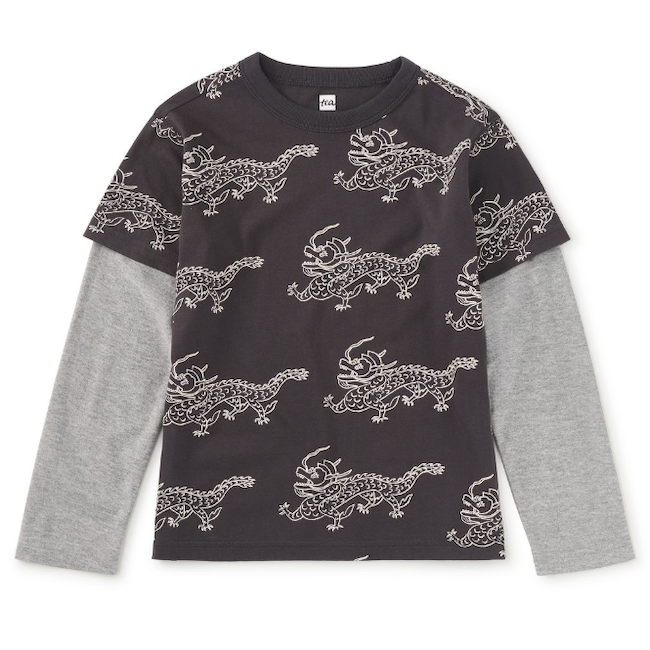 Printed Layered Sleeve Tee