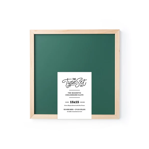 15X15 Magnetic, Write - On Letter Board Slate - Green Chalkboard