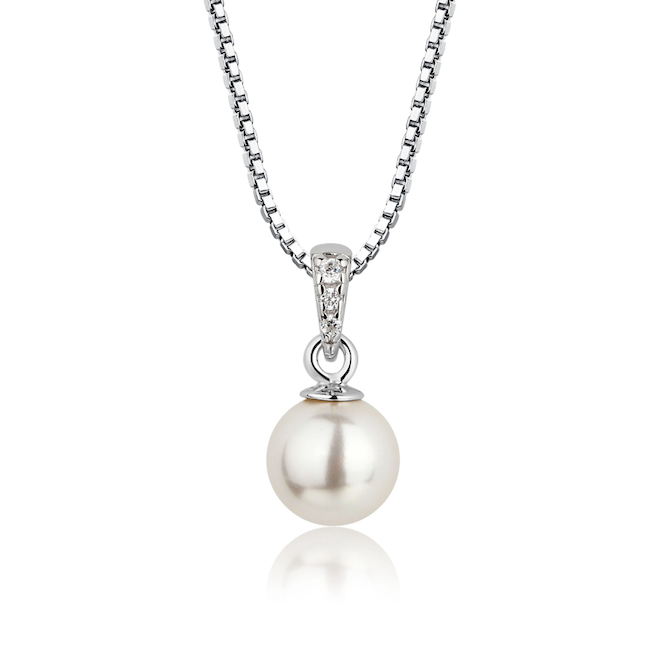 Sterling Silver Child's White Pearl Necklace