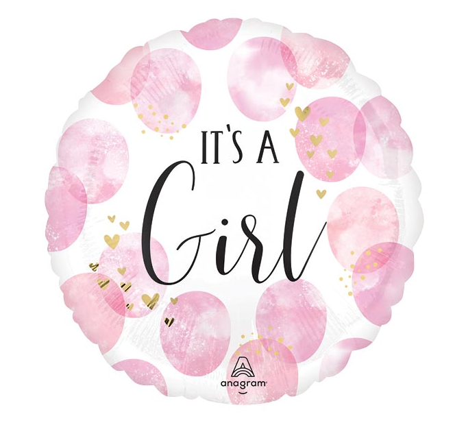 Watercolor Baby Girl Balloon 4"