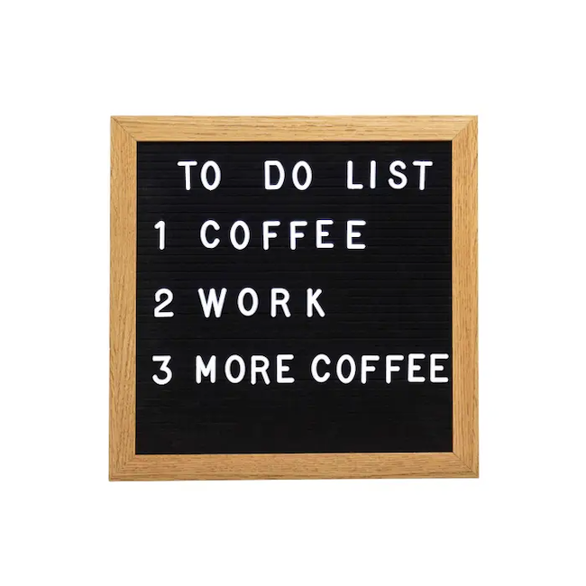 Natural Wood Black Felt Letterboard Set