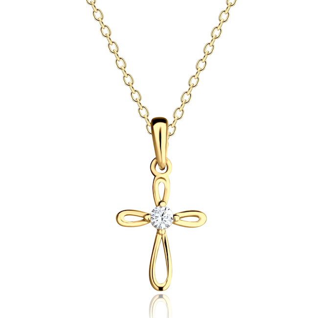14K Gold Plated Children's Cross Necklace