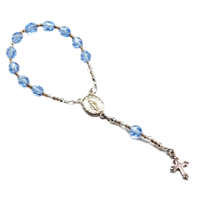 Sterling Silver Blue Baby Rosary Gift