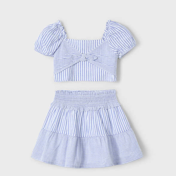 Girl Striped Skirt and Top Set