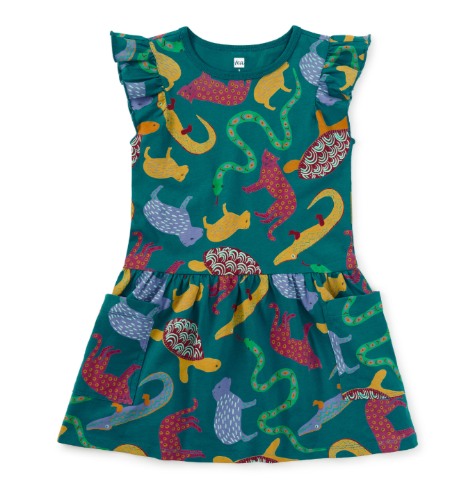 Flutter Sleeve Pocket Dress