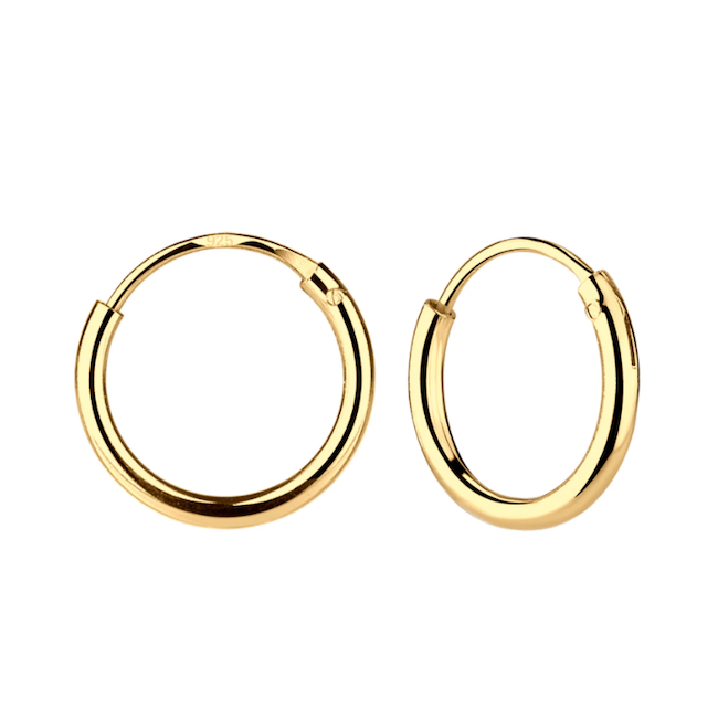 14K Gold-Plated Endless Hoop Earring 10mm